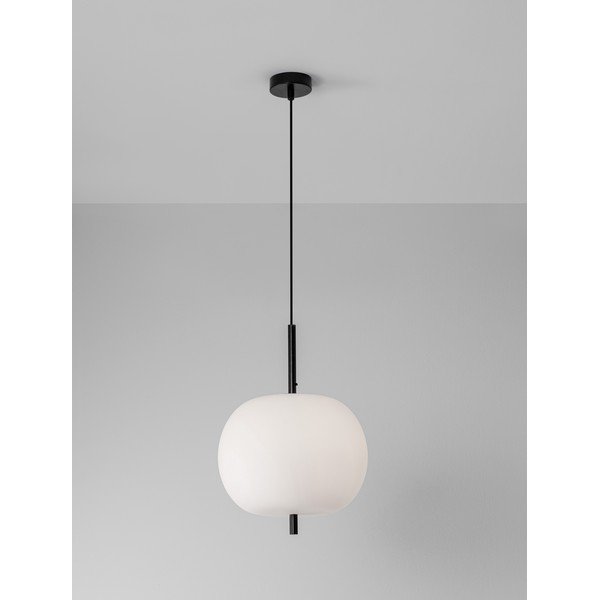 Baltos spalvos/juodos spalvos iš stiklo kabantis šviestuvas ø 30 cm Lato – Nova Luce-image-3