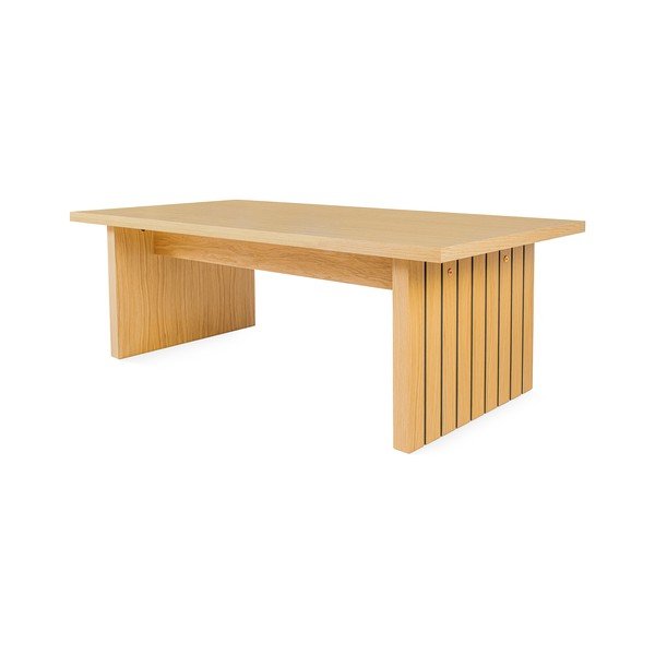 Kavos staliukas su natūralios spalvos ąžuolo dekoro stalviršiu 60x120 cm Stripe - Woodman-image-3