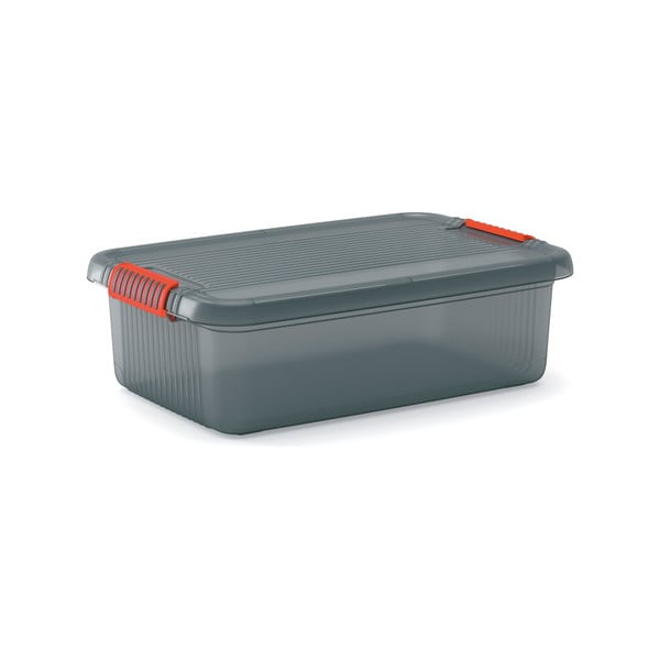 Iš plastiko daiktadėžė pilkos spalvos su dangčiu 59x39x18 cm K Latch Box – KIS