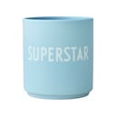 Mėlynas porcelianinis puodelis Design Letters Superstar, 300 ml