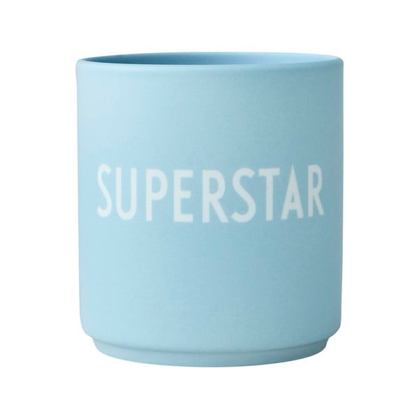 Mėlynas porcelianinis puodelis Design Letters Superstar, 300 ml