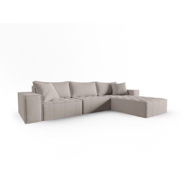 Kampinė sofa šviesiai pilkos spalvos (su dešiniuoju kampu) Mike – Micadoni Home-image-2