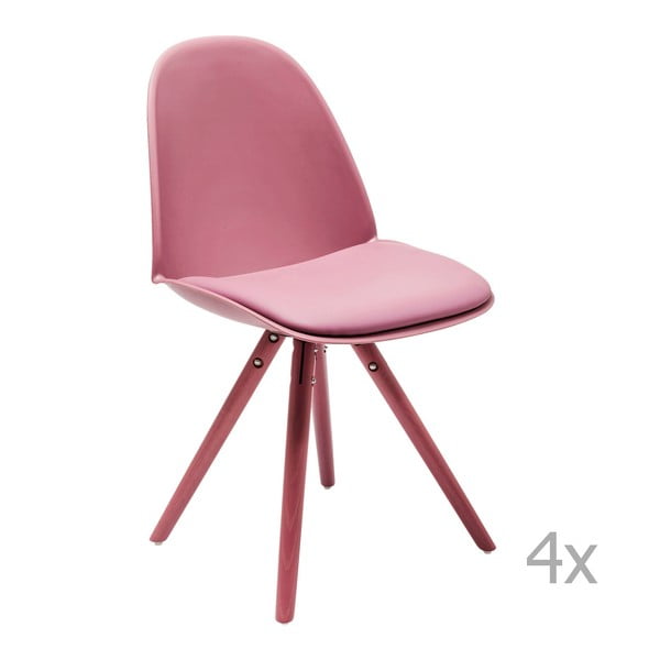 4 rožinių valgomojo kėdžių rinkinys "Kare Design CandyWorld