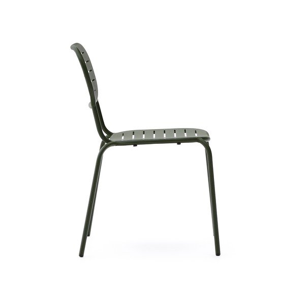 Tamsiai žalios spalvos metalinė sodo kėdė Brai – Kave Home-image-3