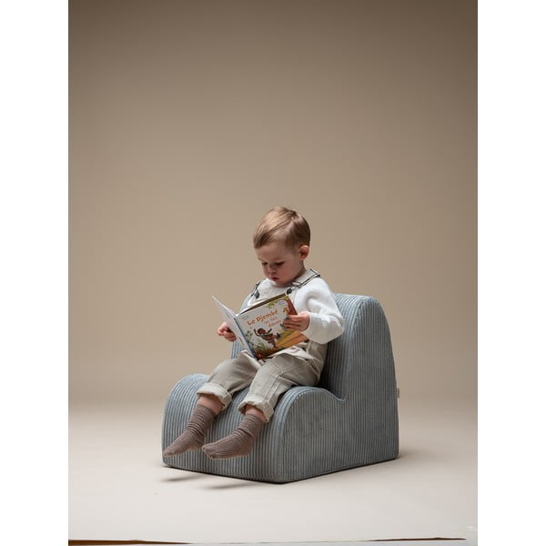 Mėtų spalvos iš kordinio velveto vaikiškas krėslas Cloud – Wigiwama-image-1