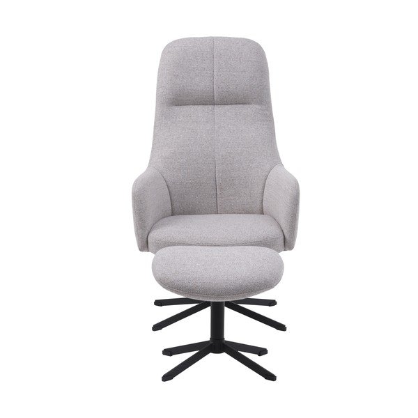 Šviesiai pilkos spalvos pasukamas atpalaiduojantis krėslas Manning – Unique Furniture-image-2