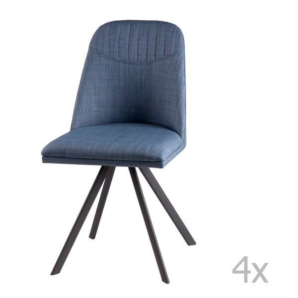 4 šviesiai mėlynų pasukamų valgomojo kėdžių rinkinys sømcasa Cris