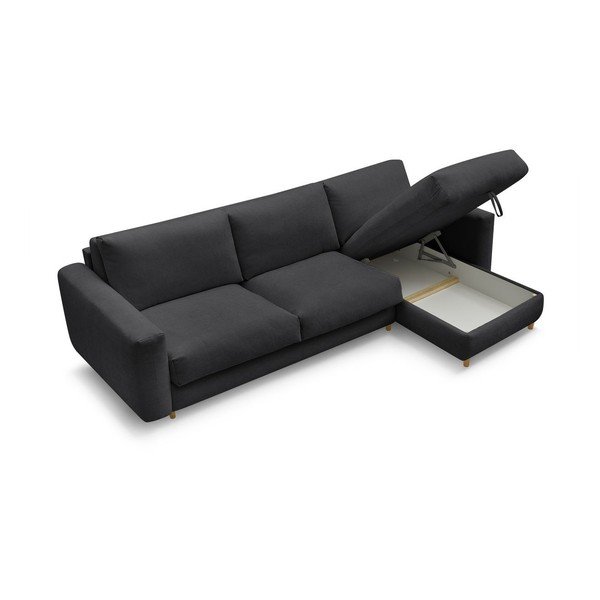 Juodos spalvos kampinė sofa Nouveau Cocoone – Bobochic Paris-image-3
