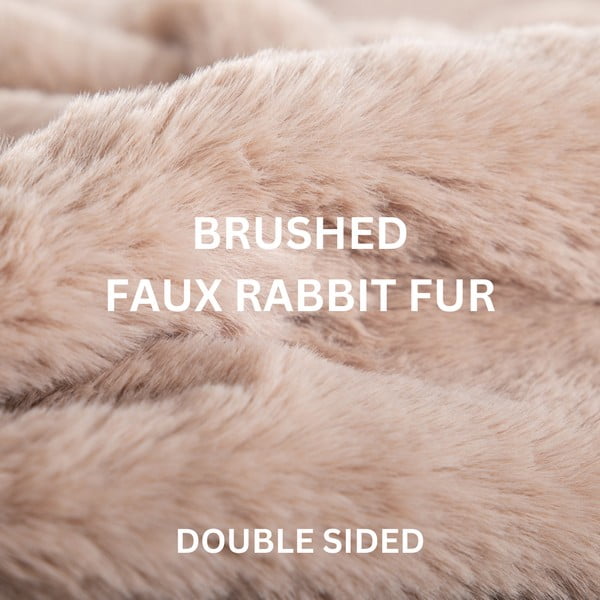 Pilka iš dirbtinio kailio antklodė ir pledas 150x200 cm Ruby – Tiseco Home Studio-image-4