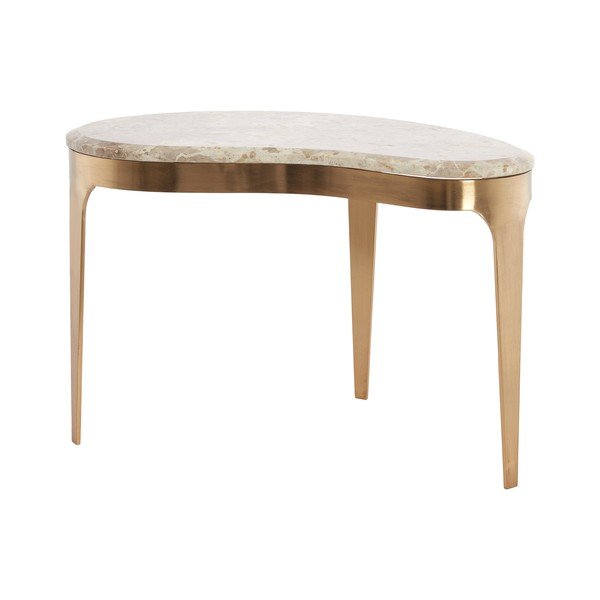 Bronzinės spalvos/taupe spalvos su marmuriniu stalviršiu kavos staliukas 39x65 cm Giulio – Light & Living-image-3