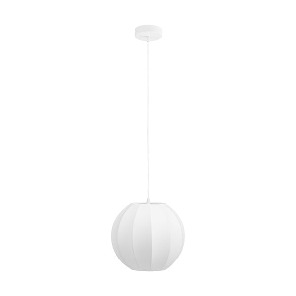 Baltos spalvos kabantis šviestuvas ø 25 cm su tekstiliniu gaubtu Coventry – House Nordic