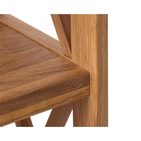 Iš ąžuolo masyvo pastatoma lentyna natūralios spalvos 70x124 cm X-Shelf – Unique Furniture-image-3