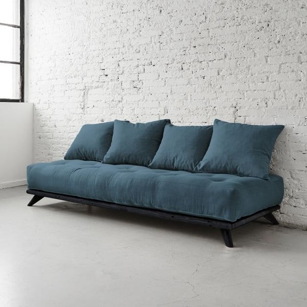 Sofa "Senza" juoda / tamsiai mėlyna