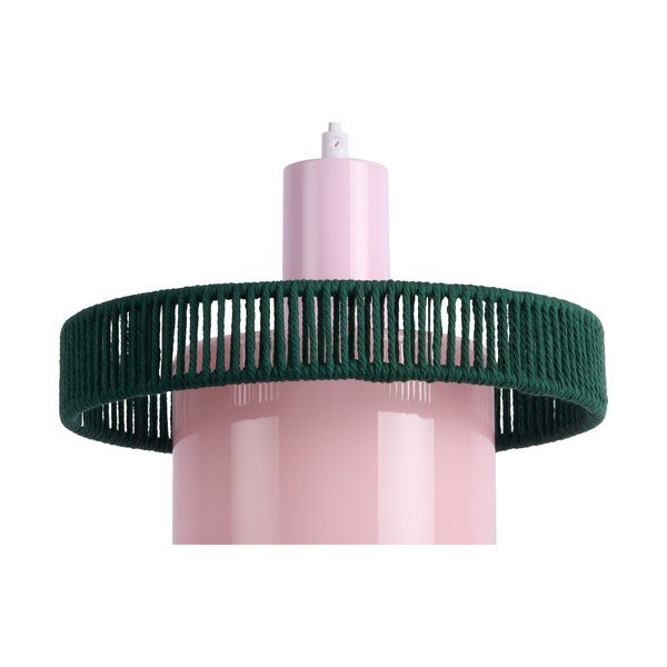 Tamsiai žalios spalvos/rožinės spalvos iš stiklo kabantis šviestuvas ø 25 cm Firenze Long – Leitmotiv-image-1