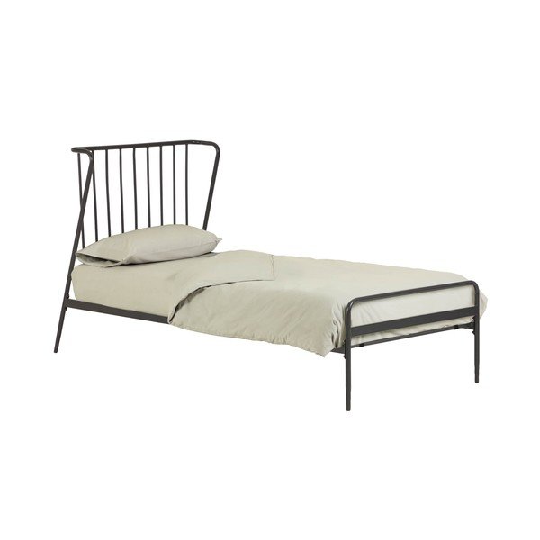 Juoda metalinė lova Kave Home Narlu, 90 x 190 cm-image-3