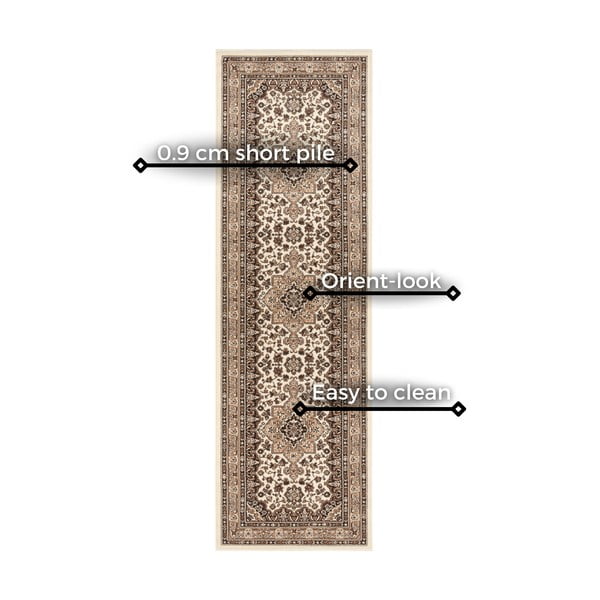 Smėlio spalvos kilimas Nouristan Parun Tabriz, 80 x 250 cm-image-3