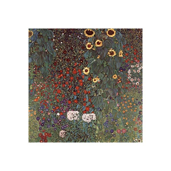 Gustavo Klimto "Kaimo sodas su saulėgrąžomis" reprodukcija, 45 x 45 cm