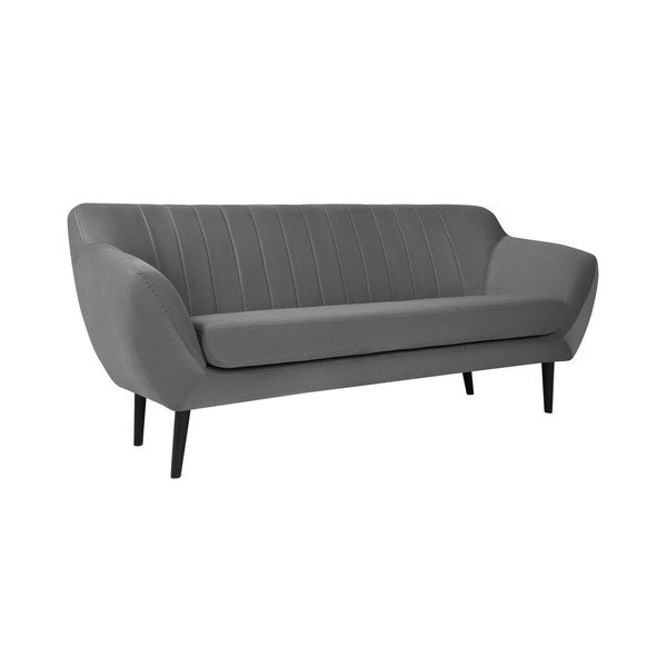 Pilka sofa trims Mazzini Sofas Toscane, juodos kojos-image-1