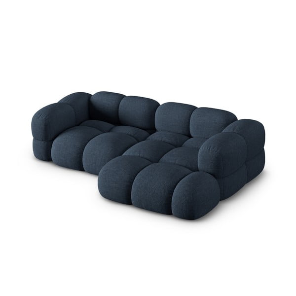 Tamsiai mėlynos spalvos kampinė sofa (su dešiniuoju kampu/su gultu) Loretto – Cosmopolitan Design-image-3