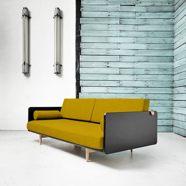 Kintama sofa "Karup Deva" juoda/žalias ąžuolas/Amarillo-image-2