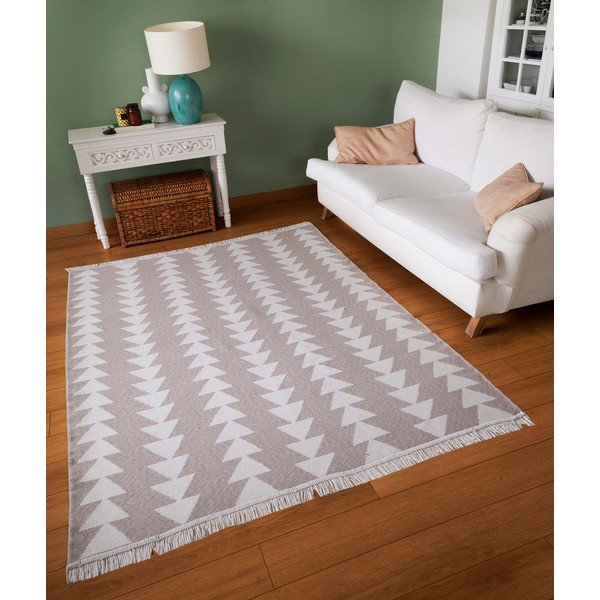 Baltos ir smėlio spalvos medvilninis kilimas Oyo home Duo, 60 x 100 cm-image-3
