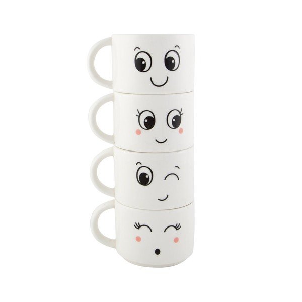4 "Sass & Belle Fun Faces" puodelių rinkinys-image-1