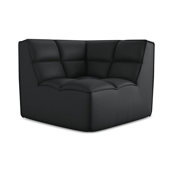 Juodos spalvos iš dirbtinės odos modulinė sofos dalis Kalai – Makamii-image-2