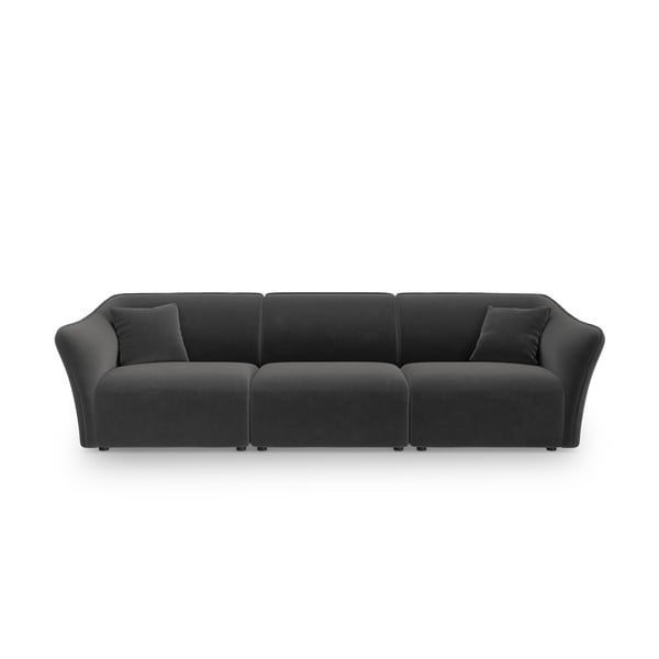 Iš velveto sofa tamsiai pilkos spalvos 292 cm Tokyo – Cosmopolitan Design