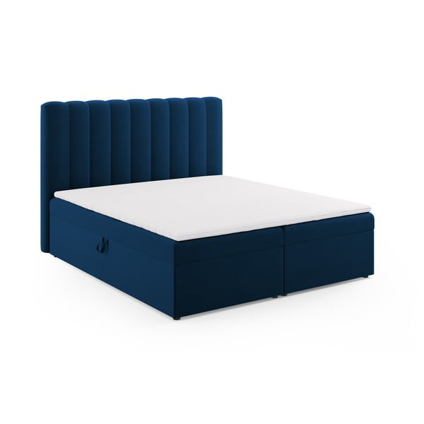 Spyruoklinė lova tamsiai mėlynos spalvos su sandėliavimo vieta 180x200 cm Gina – Milo Casa