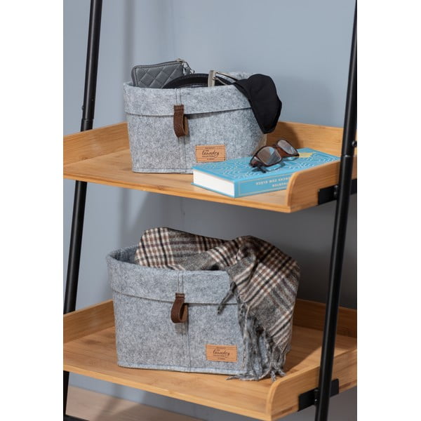 Pilkos spalvos krepšys iš tekstilės Wenko Felt, 24 x 16 cm-image-1