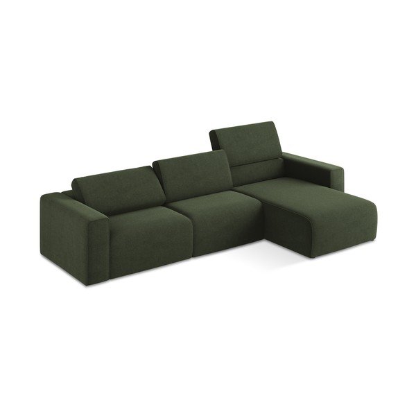 Žalios spalvos modulinė kampinė sofa (su dešiniuoju kampu) Kalea – Makamii-image-1