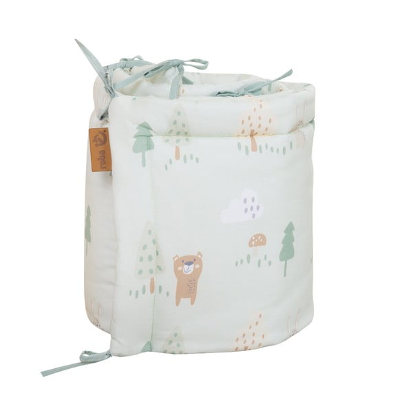 Šviesiai žalios spalvos iš medvilnės lovytės apsauga 170 cm Woodland Buddies – Roba-image-2