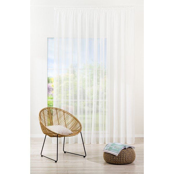 Permatoma užuolaida baltos spalvos 400x260 cm Agra – Mendola Fabrics-image-1