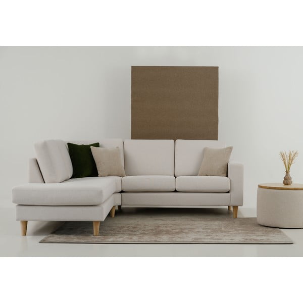 Kampinė sofa smėlio spalvos (su kairiuoju kampu) Focus – Scandic-image-1