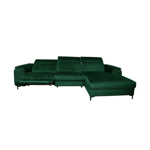 Kampinė sofa tamsiai žalios spalvos iš velveto (su dešiniuoju kampu) Brito – MESONICA-image-3