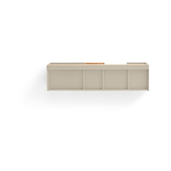 Žema šoninė spintelė smėlio spalvos/natūralios spalvos iš ąžuolo 110x23 cm Otto – Teulat-image-4