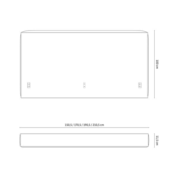 Šviesiai pilkos spalvos iš audinio galvūgalis 249x100 cm Olivia – Micadoni -image-4