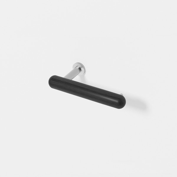 Juodas sieninis laikiklis tualetiniam popieriui iš ąžuolo medienos Wireworks Yoku-image-1