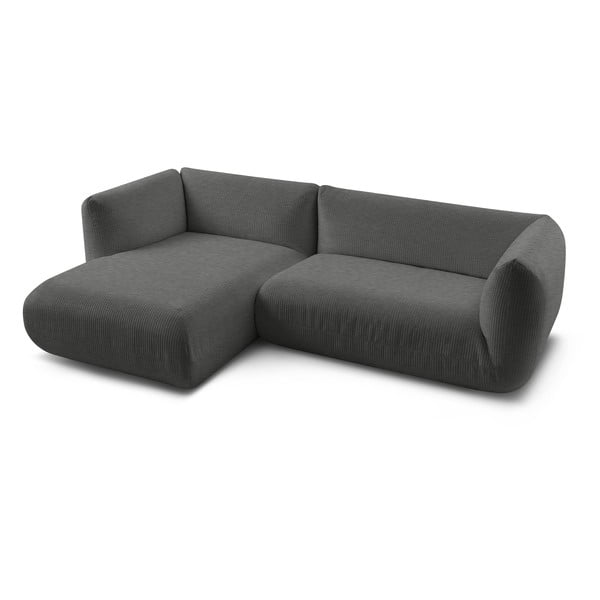 Pilka velvetinė kampinė sofa (kairysis kampas) Lecomte - Bobochic Paris-image-3