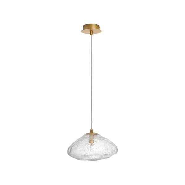 Žalvario spalvos iš stiklo kabantis šviestuvas ø 26 cm King – Nova Luce