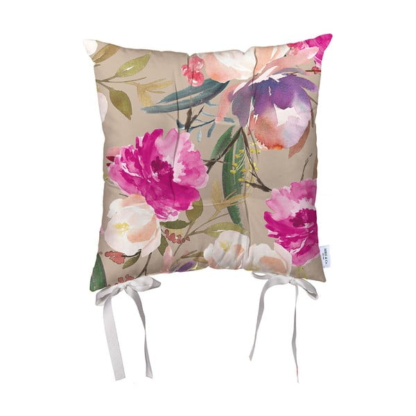 Rožinės ir smėlio spalvos mikropluošto sėdynės pagalvėlė Mike & Co. NEW YORK Butterflies, 43 x 43 cm