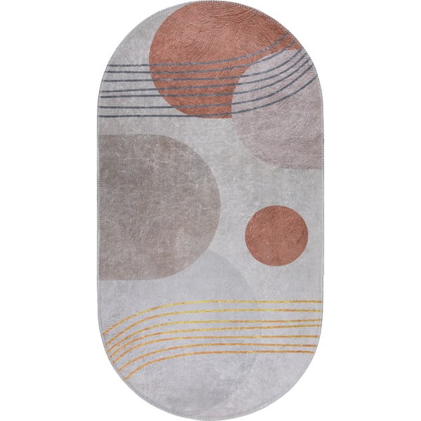 Skalbiamas kilimas oranžinės spalvos/kreminės spalvos 60x100 cm Oval – Vitaus