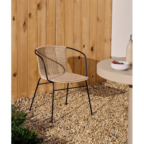 Natūralios spalvos sodo kėdė rotangas Eltiera – Kave Home-image-1