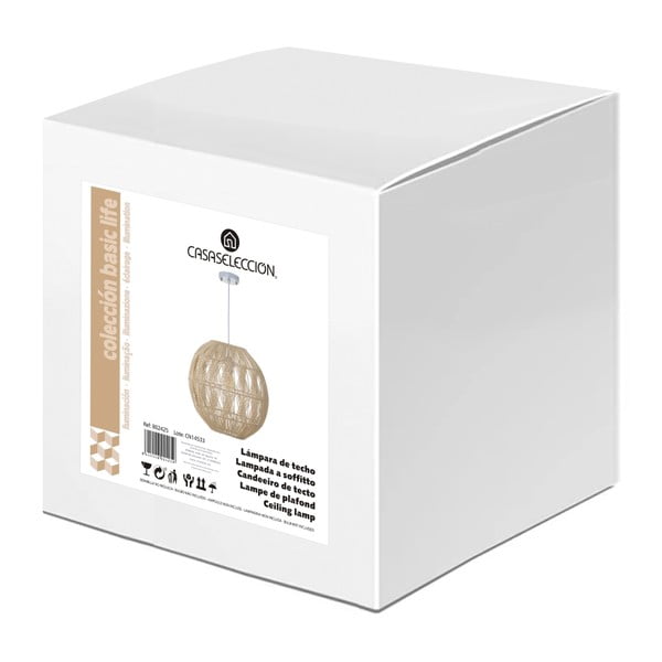 Iš rotango lubinis šviestuvas natūralios spalvos su rotango gaubtu ø 37 cm Natural Way – Casa Selección-image-4