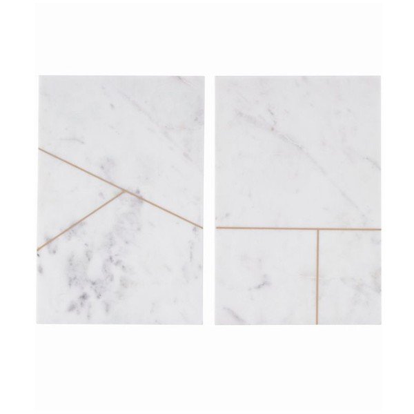 2 marmurinių padėkliukų rinkinys "Marble White", 20x30 cm