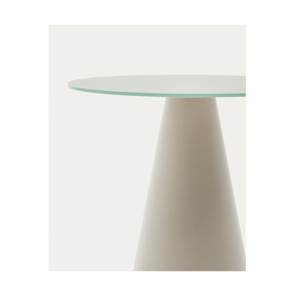 Apvalios formos šoninis stalas su stikliniu stalviršiu ø 50 cm Wilshire – Kave Home-image-4