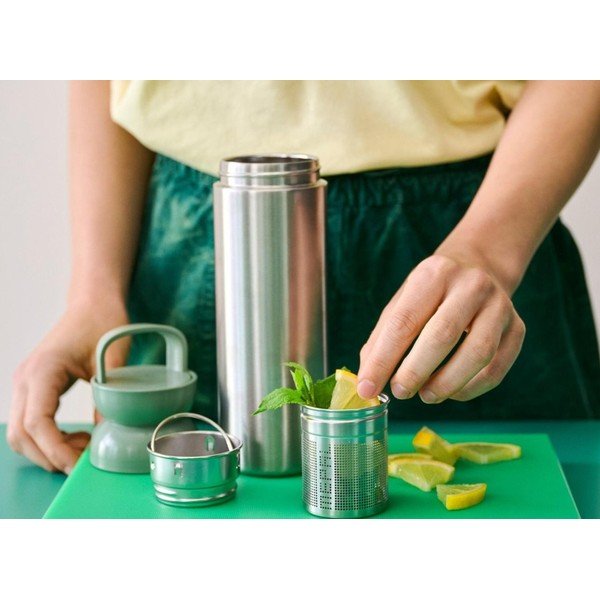Sidabrinės spalvos/šalavijo spalvos iš nerūdijančio plieno termosas 500 ml Ellipse – Mepal-image-1