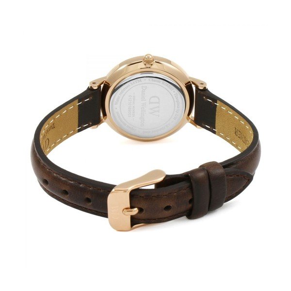 Moteriškas laikrodis su odiniu dirželiu ir baltu ciferblatu su rožinio aukso detalėmis Daniel Wellington Petite Bristol, ⌀ 28 mm-image-3