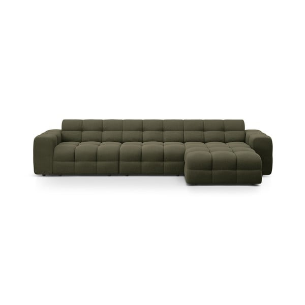 Žalios spalvos kampinė sofa (su dešiniuoju kampu/su gultu) Kendal – Micadoni 