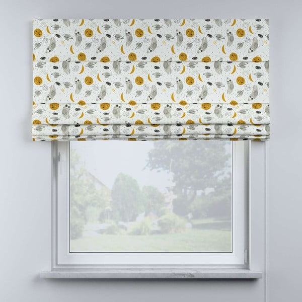 Geltonos ir baltos spalvos vaikiški roletai 170x100 cm Magic - Yellow Tipi-image-1